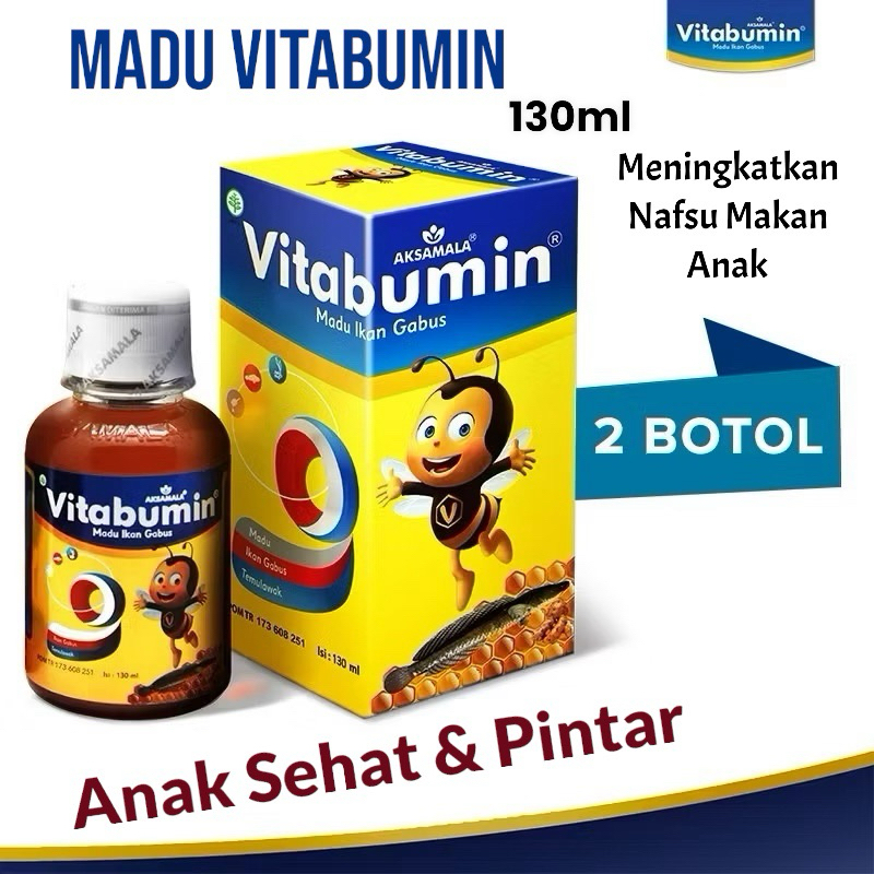 

(COD) Madu Vitabumin Original 130 ml 2 Botol | Ekstrak Ikan Gabus Meningkatkan Nafsu Makan Anak