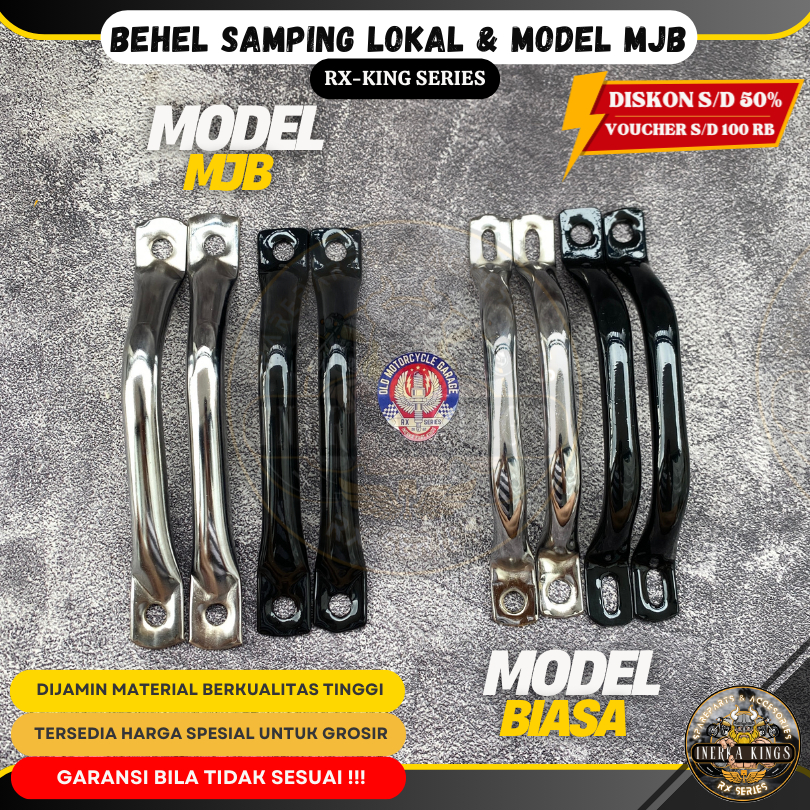 Behel Samping Rx King RXK RXS Set Choating Hitam Chrome VARIASI PART