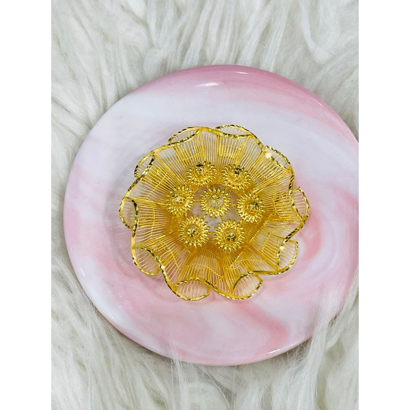 bros bunga kerawang elegant emas asli kadar 875