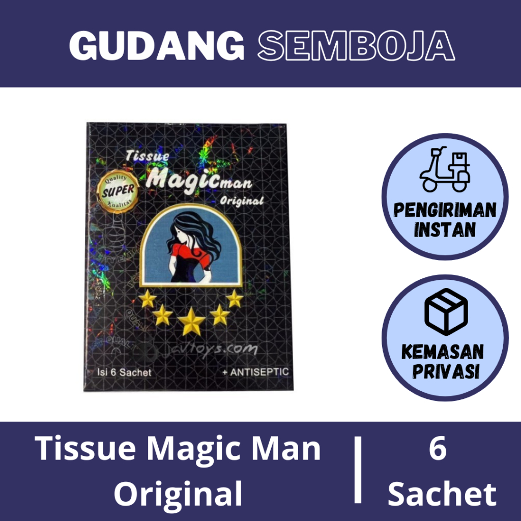 Tisu Magic Box Isi 6 Sachet / Tissue Magicman Super Magic Original / Sutra Tisu Plus