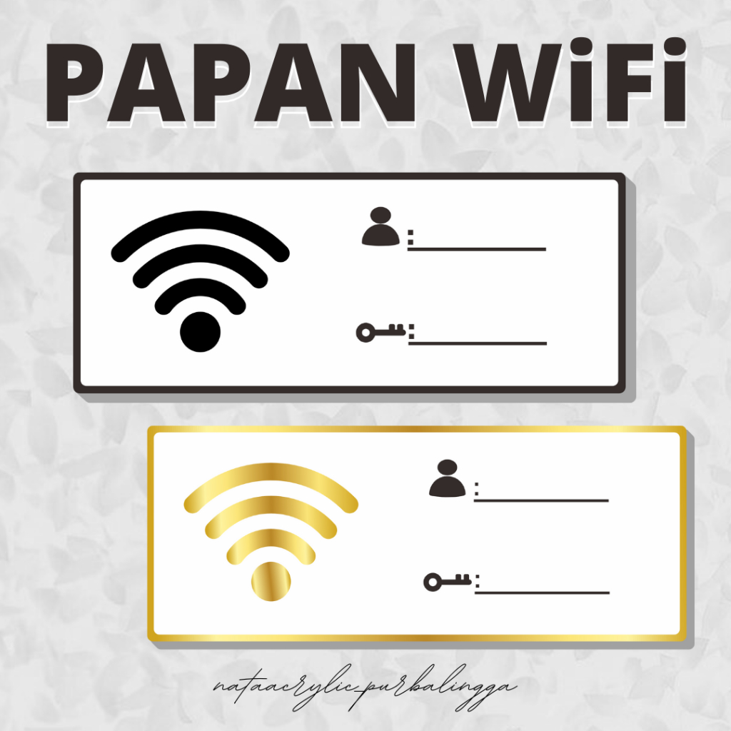 

Papan Nama Wifi Akrilik/Simbol WIFI Akrilik Timbul/Premiun Wifi Sign Acrylic 2 layer Ukuran 20x8