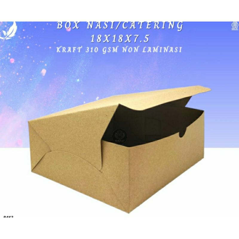 KOTAK BOX NASI CATERING/ KOTAK NASI WARNA COKLAT