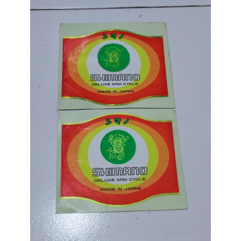 Sticker decal emblem peneng sepeda vintage Shimano deluxe mini cycle made in japan baru stock lama N