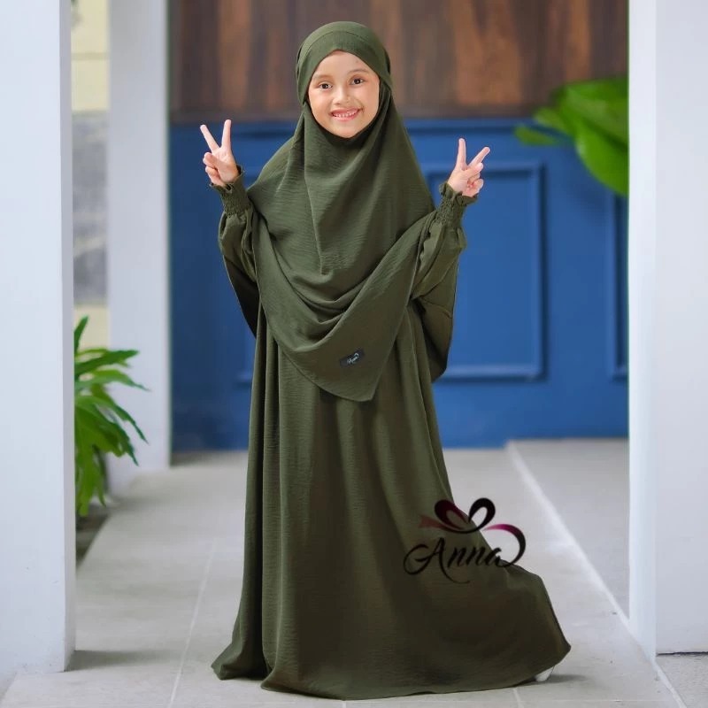 GAMIS NAYLA BAJU DRESS CRINKLE SET CADAR ANAK CEWEK PEREMPUAN MUSLIMAH SYAR'I POLOS KEKINIAN MUSLIMA