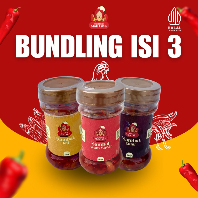 

Sambal Mak Unya - Bundling 3 Sambal (Cumi,Teri,Ayam Suwir)