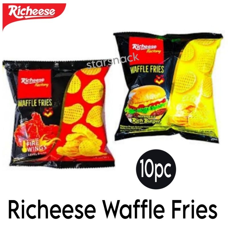 

Richeese waffle fries snack kentang isi 10pc