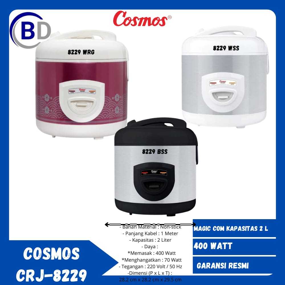 Magic Com Cosmos Magic Com Anti lengket CRJ8229BSS –  2 Liter Nonstick Black