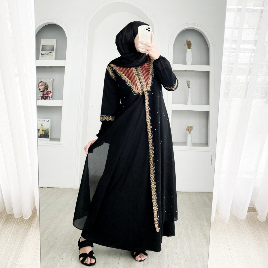 Gamis Lebaran Brokat Mewah Abaya Yasmina untuk Acara Formal