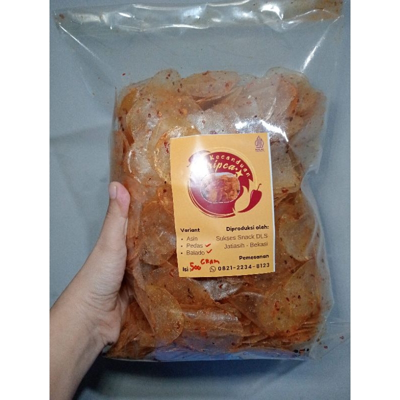 

kecanduan keripik kaca pedes/asin/balado 500gr kripca