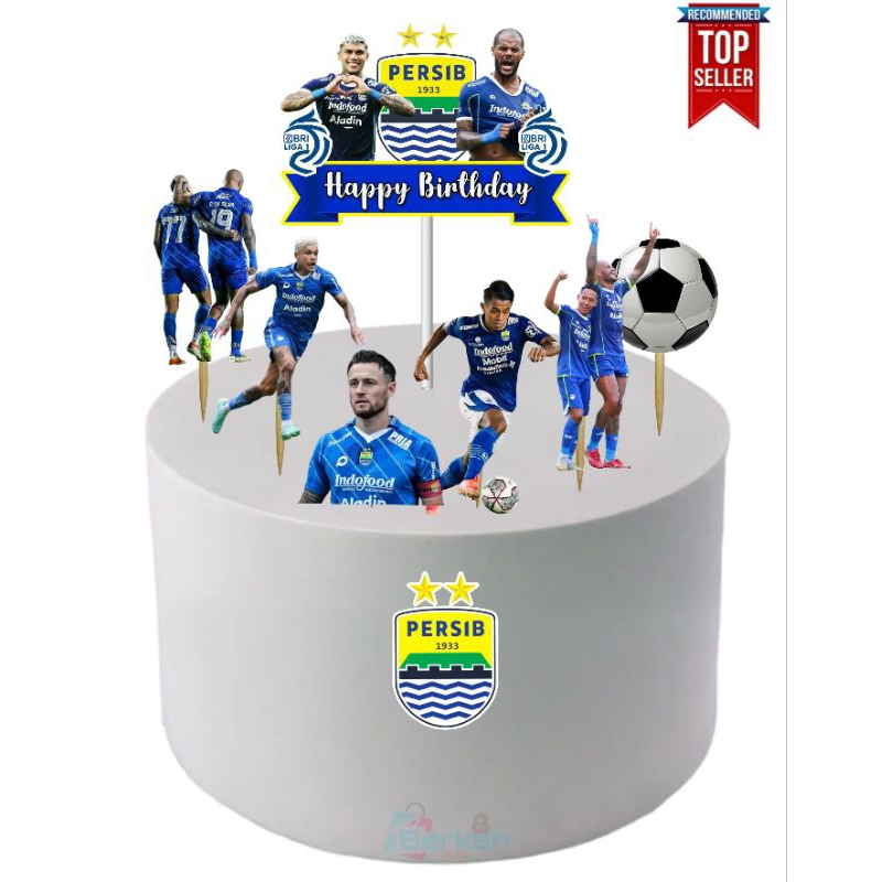 [Whispers] Topper Persib, topper cake, hiasan kue ulang tahun topper karakter Persib