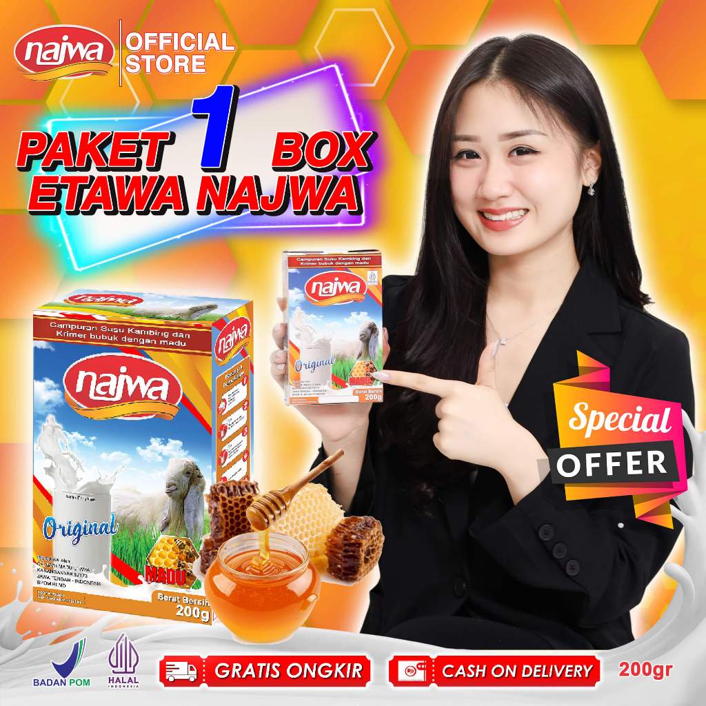 

Susu Etawa NAJWA Plus Madu Rekomendasi Ilmiah Atasi Nyeri Sendi, Asam Urat, Rematik dan Tulang.