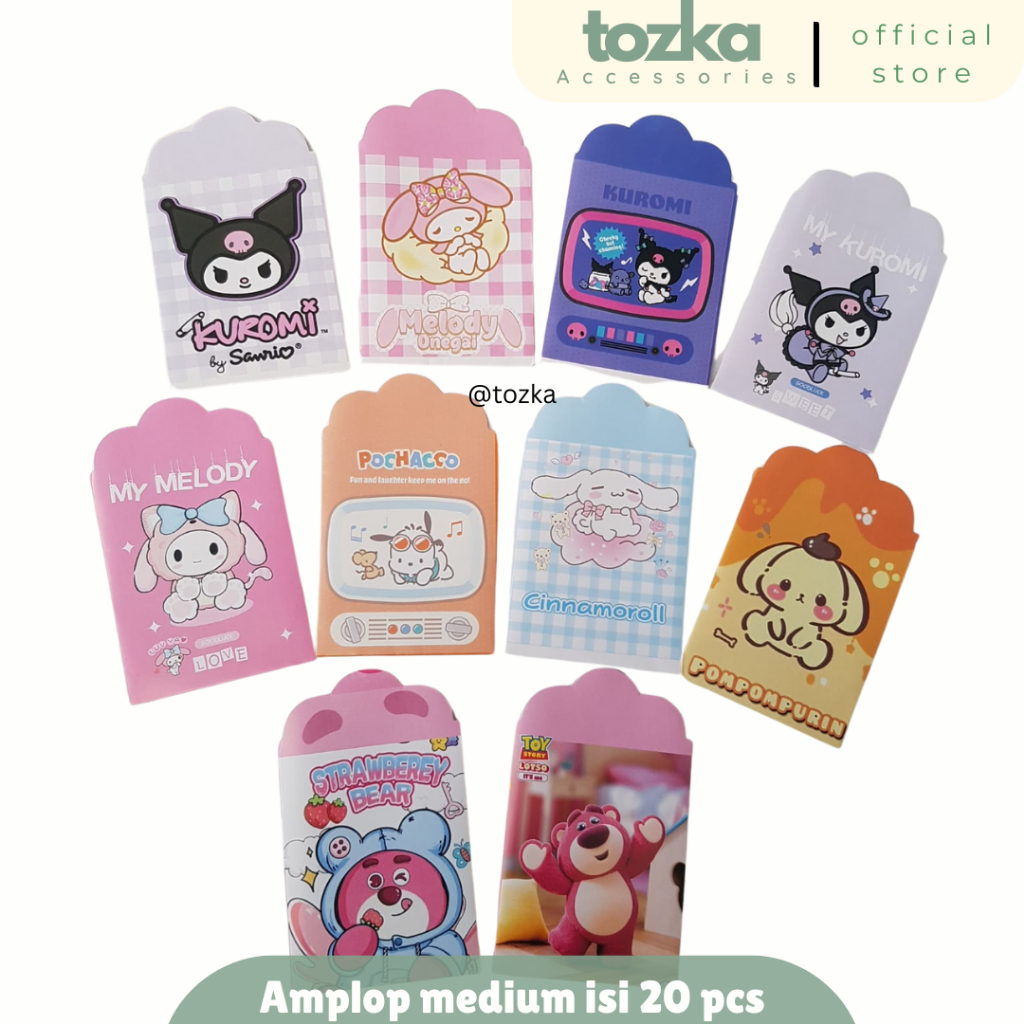 

Tozka Amplop medium kartun isi 20 pcs I Amplop labubu kuromi sanrio