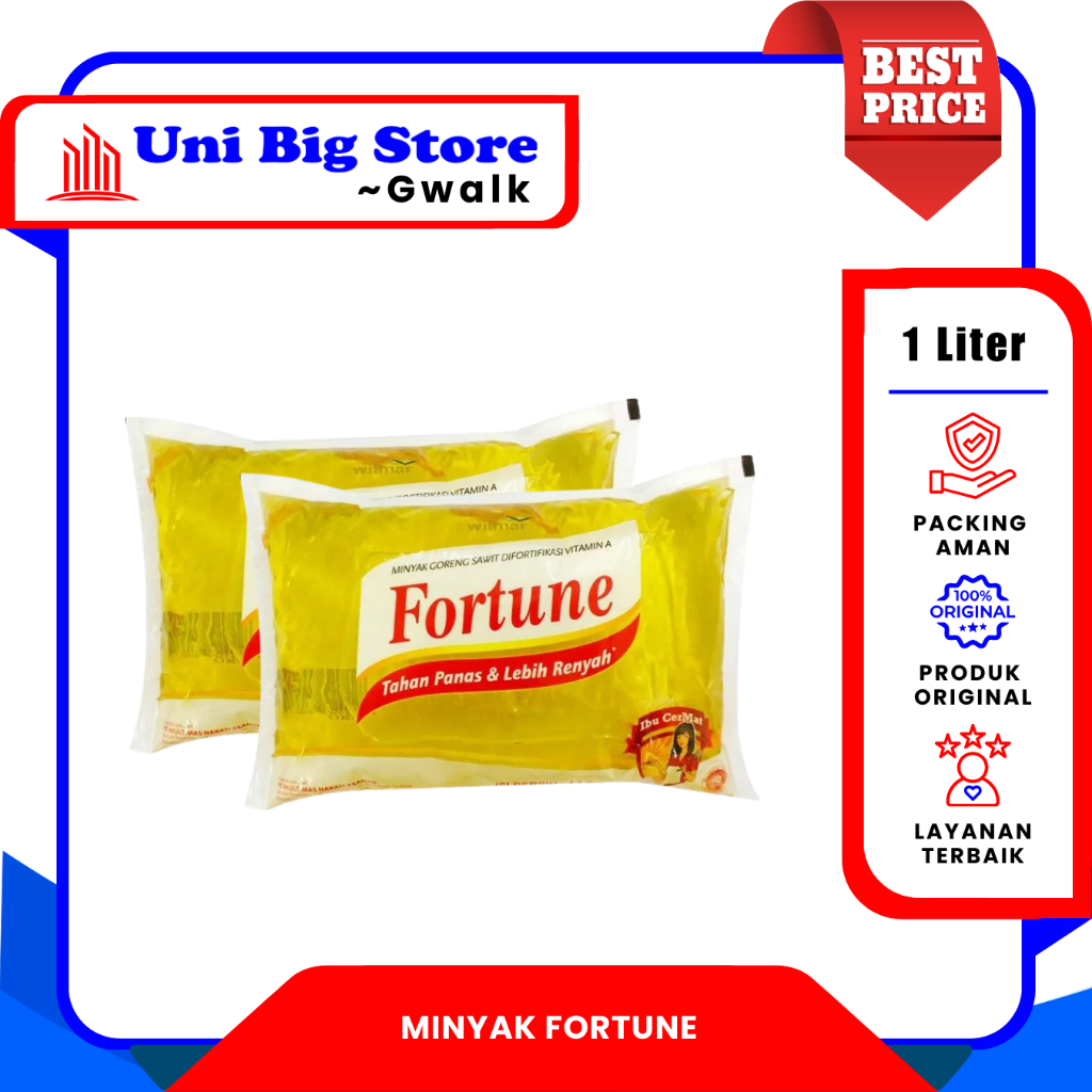 

FORTUNE MINYAK GORENG SAWIT VITAMIN A PILLOW PACK - 1 Liter