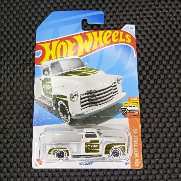 HOTWHEELS 52 CHEVY PUTIH STRIPPING HIJAU HW HOT TRUCKS