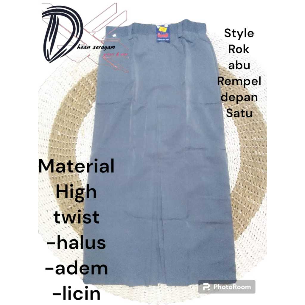 rok abu SMA/SMU/MA span satu (R1) rok panjang sekolah bahan high twist