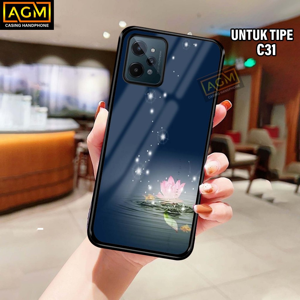 Case Realme C31 Terbaru Case kilau - New Case Glossy casing Hp Realme C31 [FLOWER1] -AGM Case Hardca