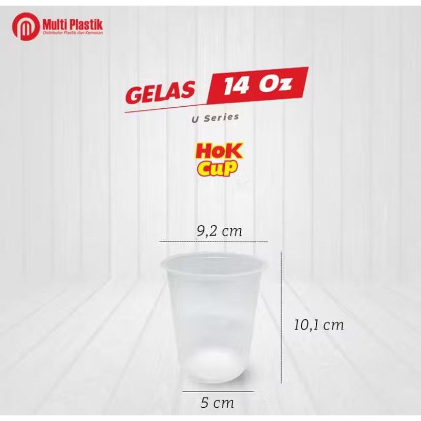 Gelas Plastik 14 Oz Oval Hok Cup Bening Tebal Plus tutup isi 50 Murah Sekali Pakai Minuman Es teh