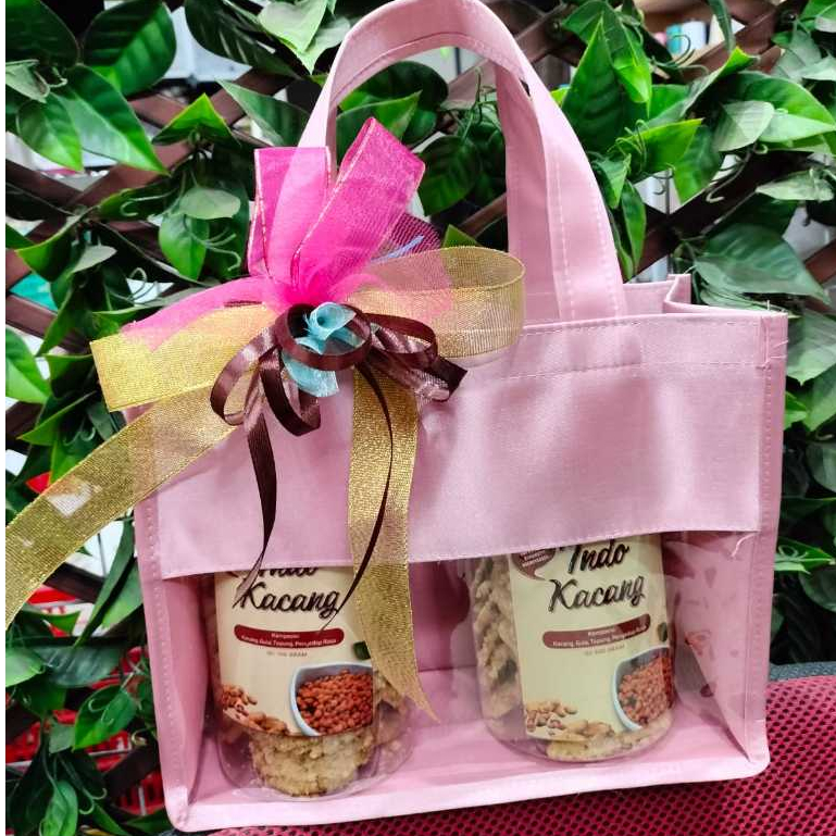Tas Hampers mika kombinasi glossy size 25 x 10 x 20 cm tas jinjing lebaran