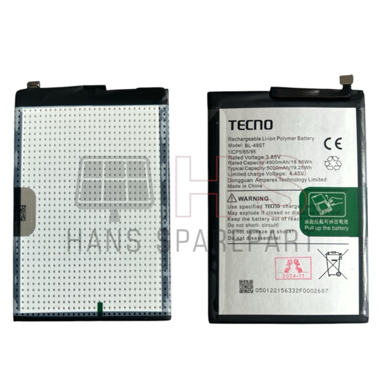 BL-49ST BATERAI TECNO SPARK 10 / SPARK 10 5G NFC / Ki5q - ORIGINAL