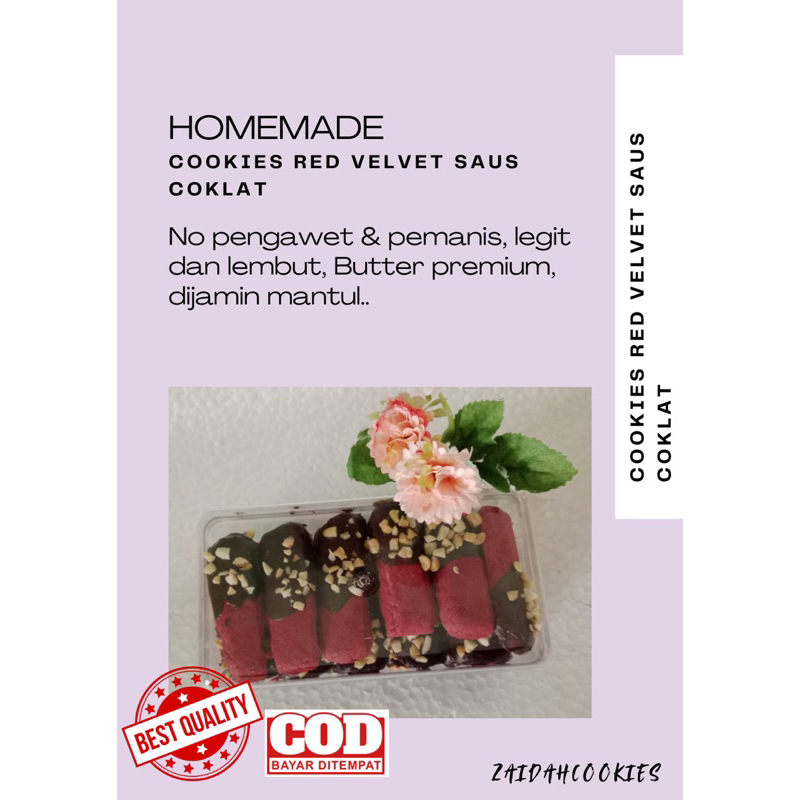 

Kue Lebaran/kue kering red velvet saus coklat kacang premium