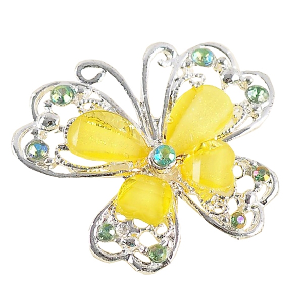 Bros Jilbab Hijab Kepala Kerudung Kupu B-103 Brooch Butterfly Crystal Blink Bling Bling Pernak Perni