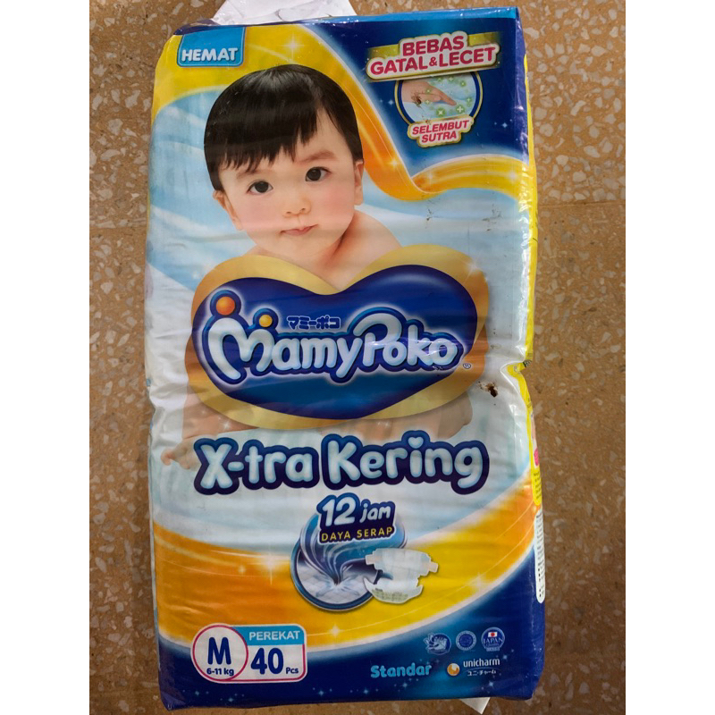 Popok Bayi Pampers Mamy Poko Tipe Perekat Size M Isi 40 - Diskon Sale Cuci Gudang