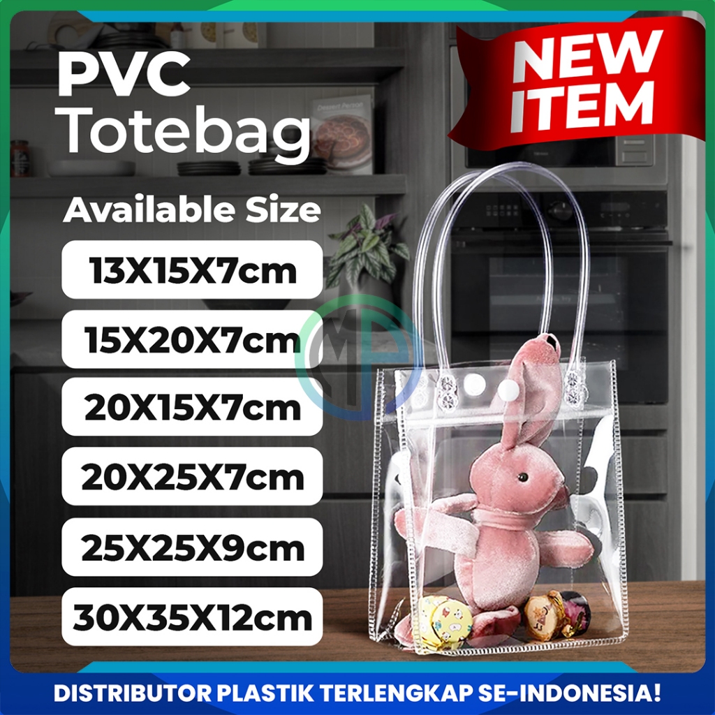 

Tote Bag Tas Hampers Hadiah Reusable Transparan PVC Goodie Bag Mika Transparan Merek Delkochoice