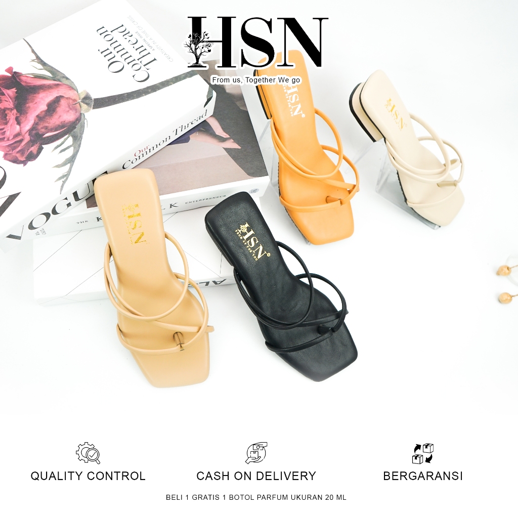 HSN Sandal MONALISA Hels Wanita 3 Cm | Beli 1 Gratis 1 Parfume