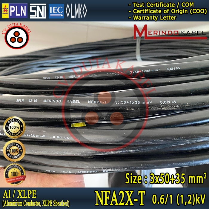 Kabel NFA2X-T 3x50 mm2+35 mm2 SUTRADO / MERINDO (Twisted Cable/Kabel Udara/Kabel PLN/Kabel SR/LVTC)