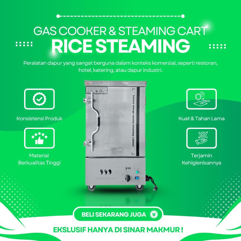 Gas Cooker Rice Steaming Cart Fomac RSC-GYR