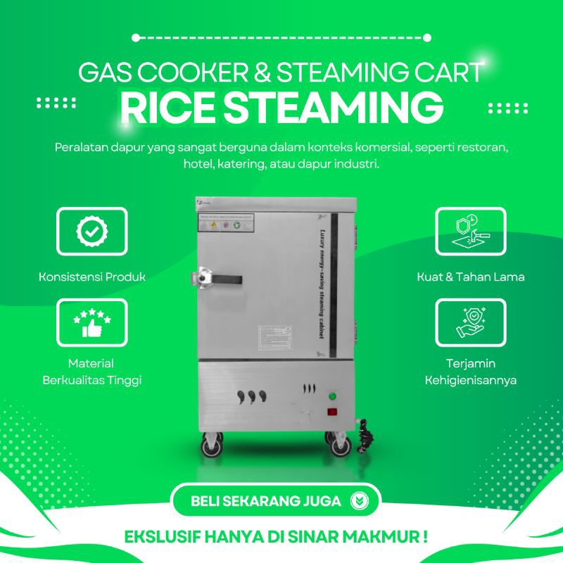 Gas Cooker Rice Steaming Cart Fomac RSC-GZF