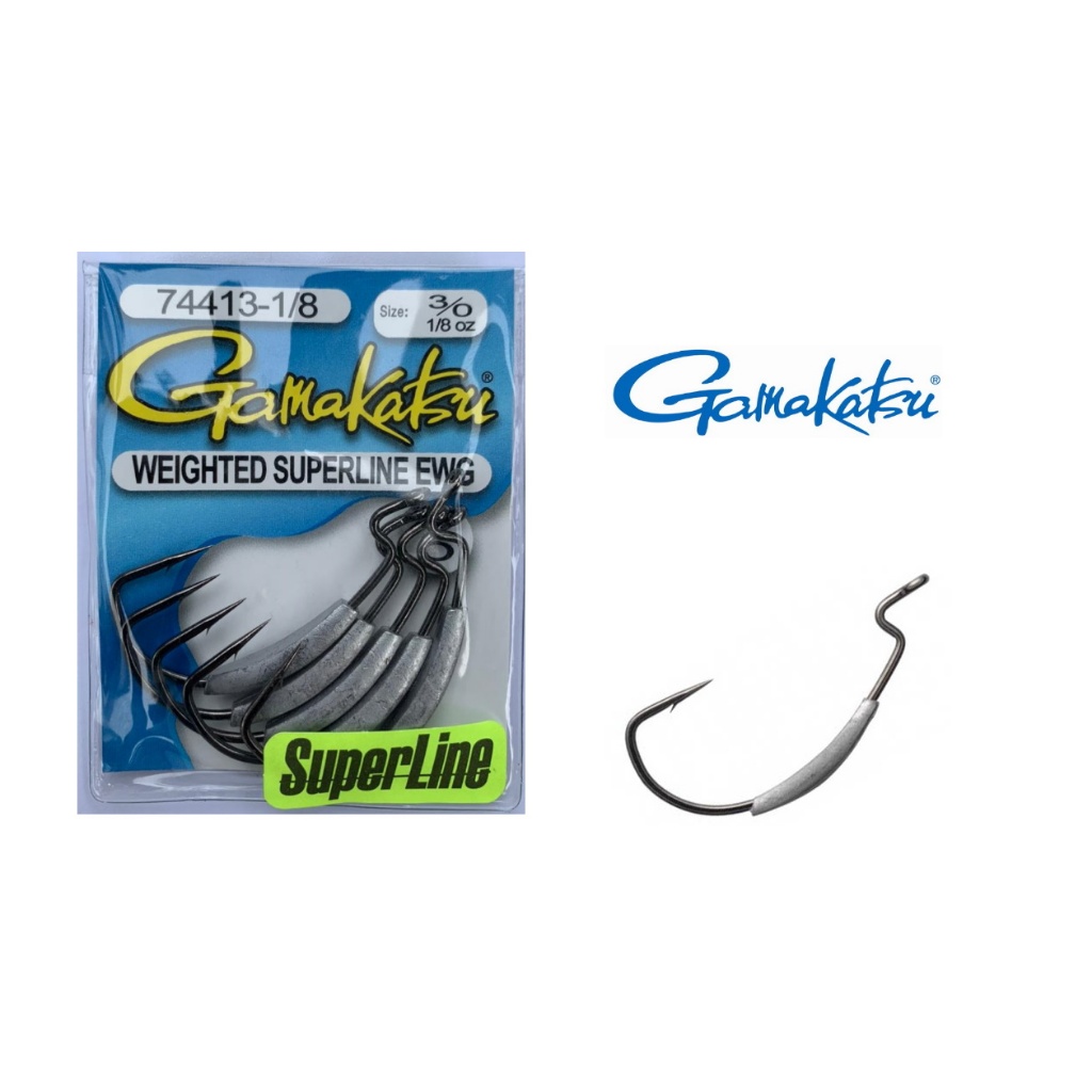 Gamakatsu Hook Worm Weighted Super Line Extra Wide Gap EWG