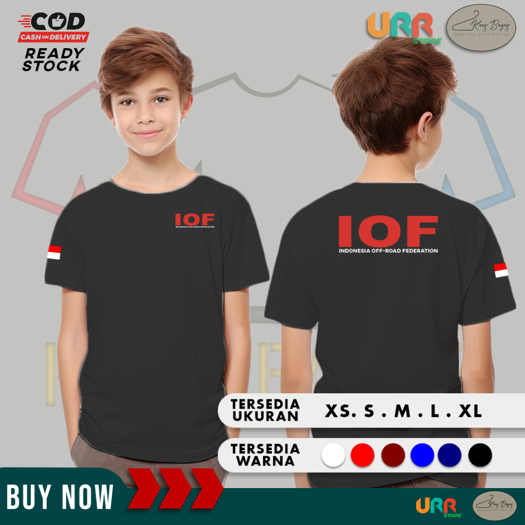 Kaos Anak Baju IOF Indonesia Off-Road Federation | Cotton Combed 30s