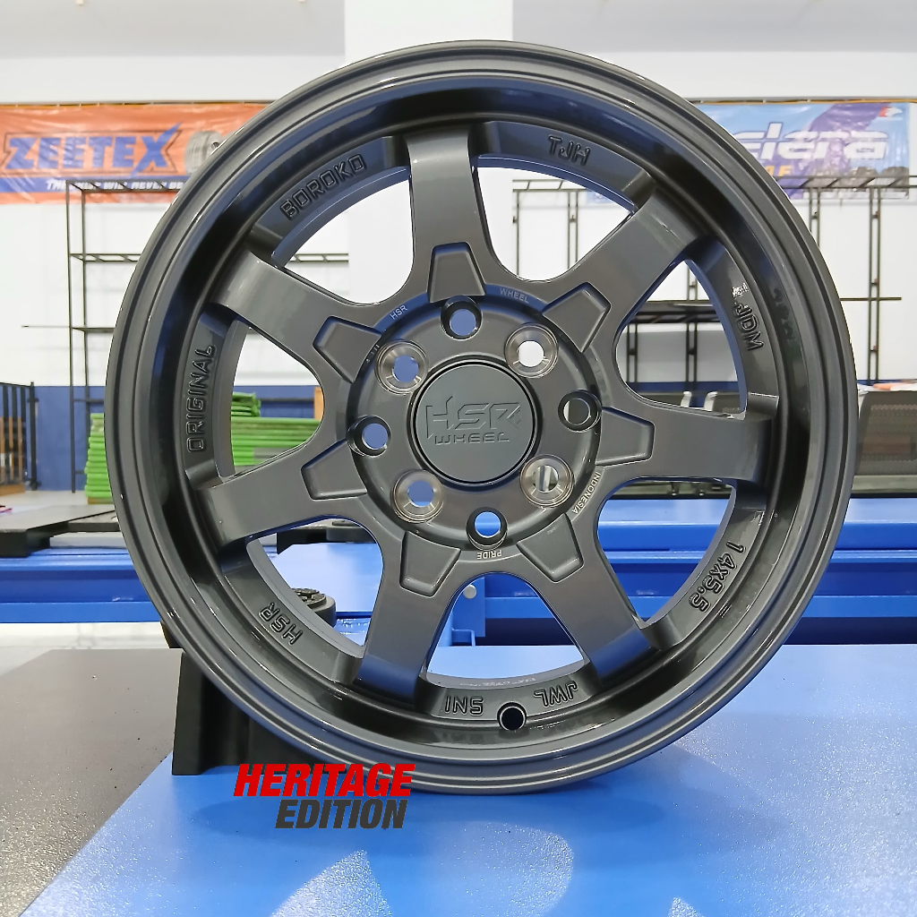 Velg Terlaris Ring14 Pelk Hsr Boroko Tjh R14 Diskon Velg Mobil Hsr Wheel R14 Pcd 4X100 - 4X114,3