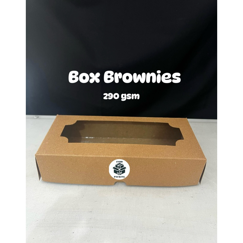 

(isi 10) Box Brownies Laminasi / Box Roll Cake / Dus Brownies Kraft / Dus Kue / Kemasan Brownies / Dus Brownis / Box Brownis Jendela / Box Snack