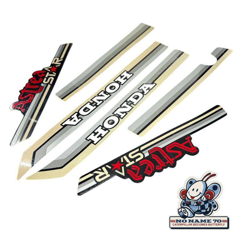 Striping Sticker Stiker Body Bodi Honda Astrea Star Silver