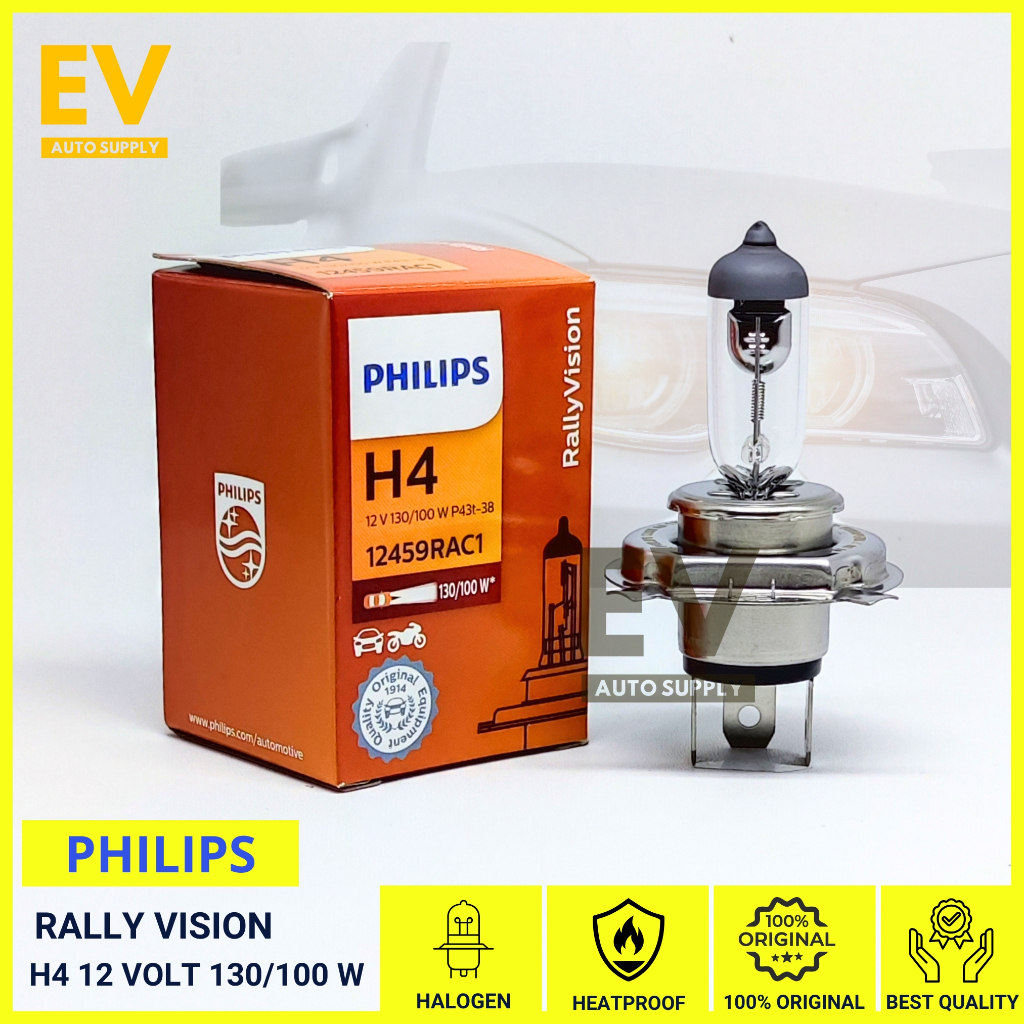 LAMPU PHILIPS HALOGEN H4 100% ORIGINAL  12 VOLT 130/100 W