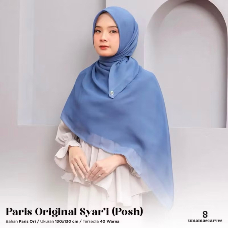 Paris Original (Posh) Syari 130x130 Hijab Segi Empat UmamaScarves 2sisi