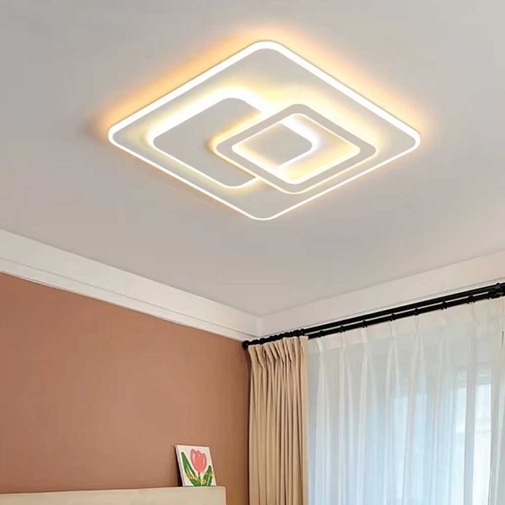 Lampu Plafon Rumah LED 3 Warna Ruang Tamu Kamar Minimalis Aesthetic Remot Control 72W 265V 46CM