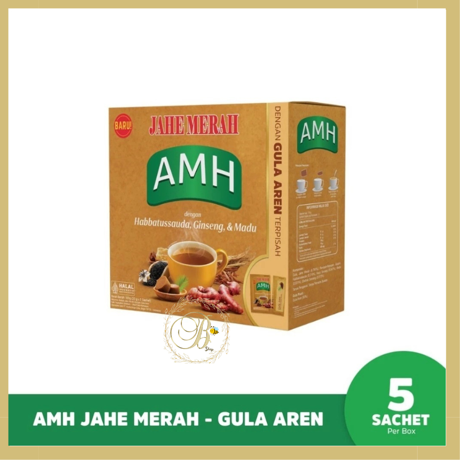 

AMH Jahe Merah Herbal Gula Aren Pisah BOX - (5 Sachet) | Jahe Merah