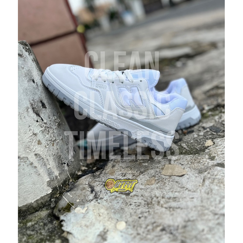 SEPATU SNEAKERS NB 550 WHITE GREY