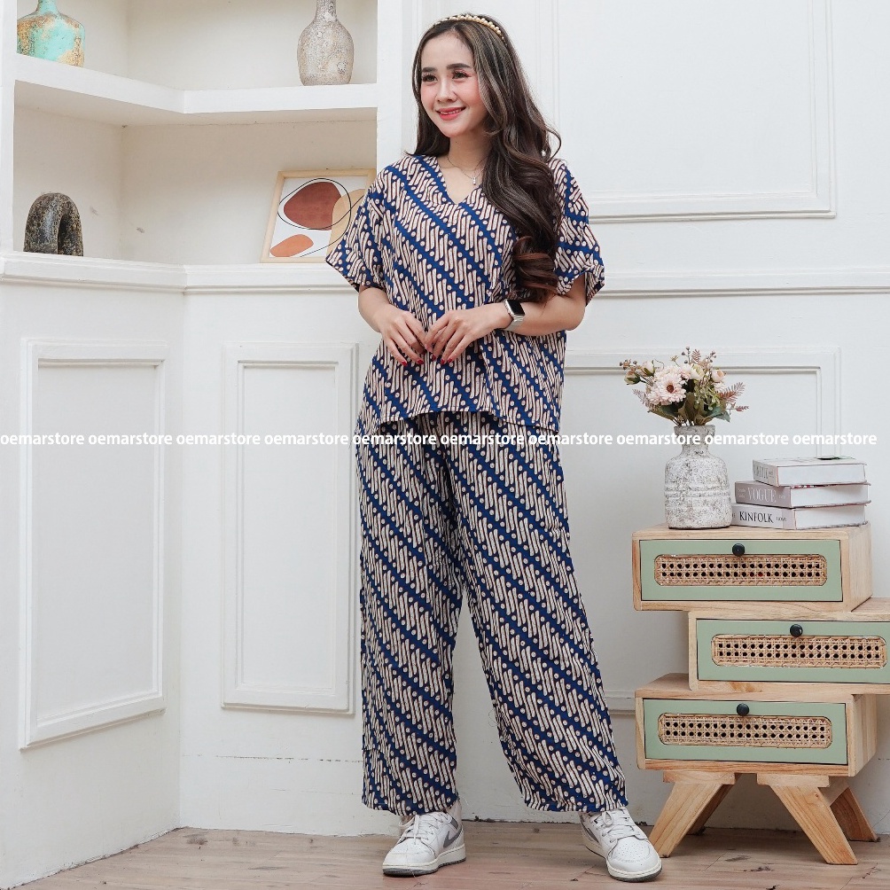 Pesan cepat SETELAN CELANA PANJANG KULOT MOTIF SENO  SETELAN BATIK LD 12 CELANA KULOT