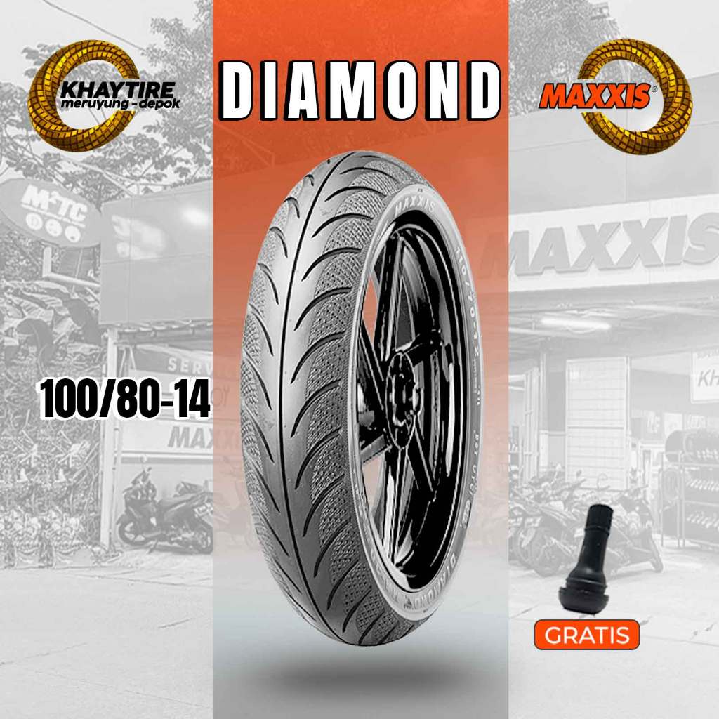 Ban Motor Matic MAXXIS DIAMOND 100/80 Ring 14 Tubeless