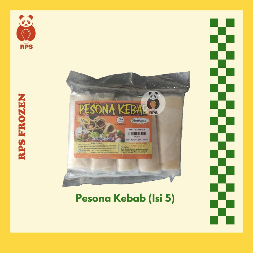 

Pesona Kebabisi daging sapi (5 Biji), kebab frozen 5pcs, kebab frozen isi sapi