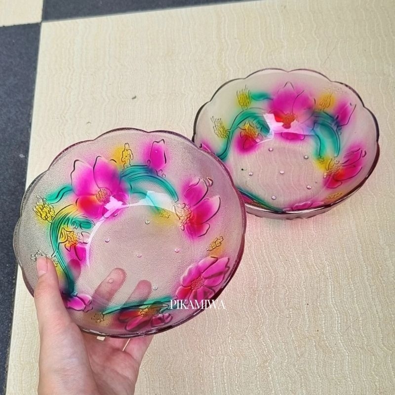 2 PCS PIRING KACA LAROSSA piring motif piring warna piring cantik piring kaca murah piring lucu