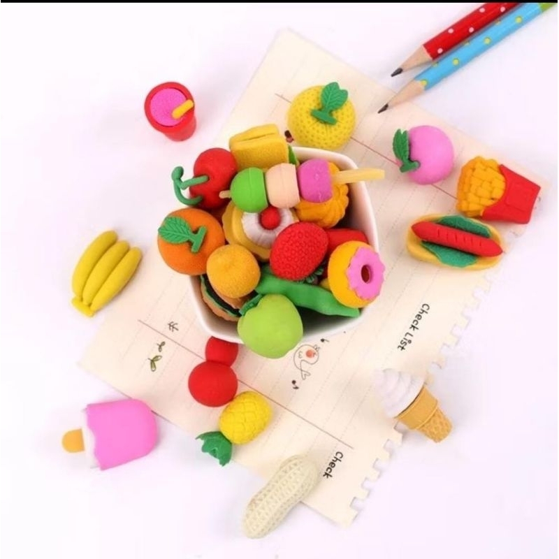 

fruit eraser penghapus pensil motif buah penghapus pensil unik