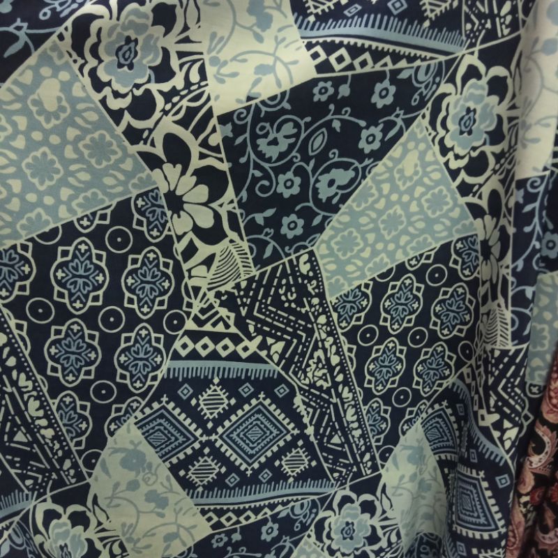 Kain - Kain Soft Wolfis Motif Abstrak Import - Kain Monalisa Motif - Kain Meteran Kc | Harga Per Set