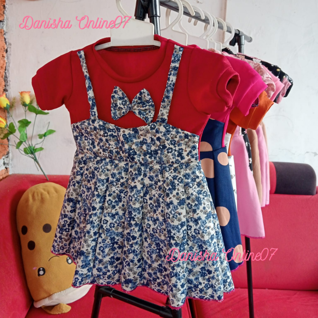 PAKET 10Pcs Dress Anak Model Dress Kodok Usia 0-2 Tahun Baju Bayi Perempuan