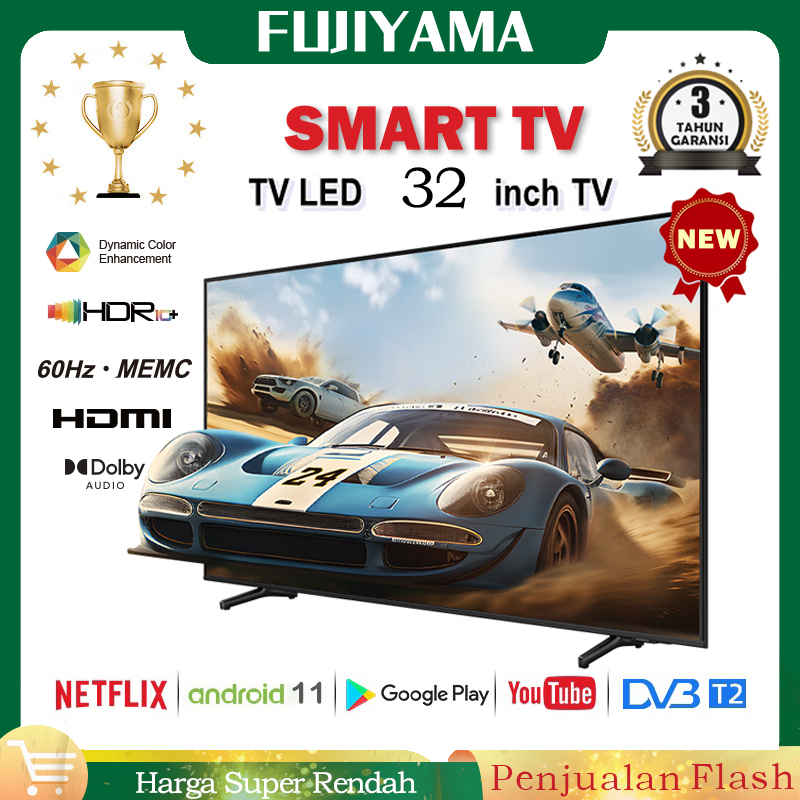 Terkini TV LED Smart TV 32 Inch TV Android 11.0 - FHD 1080P - HDR10 - Dolby Audio -  Google Play/Net