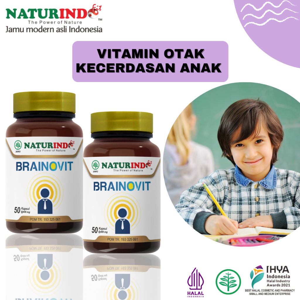 BRAINOVIT Vitamin Kecerdasan Otak Anak Original Naturindo